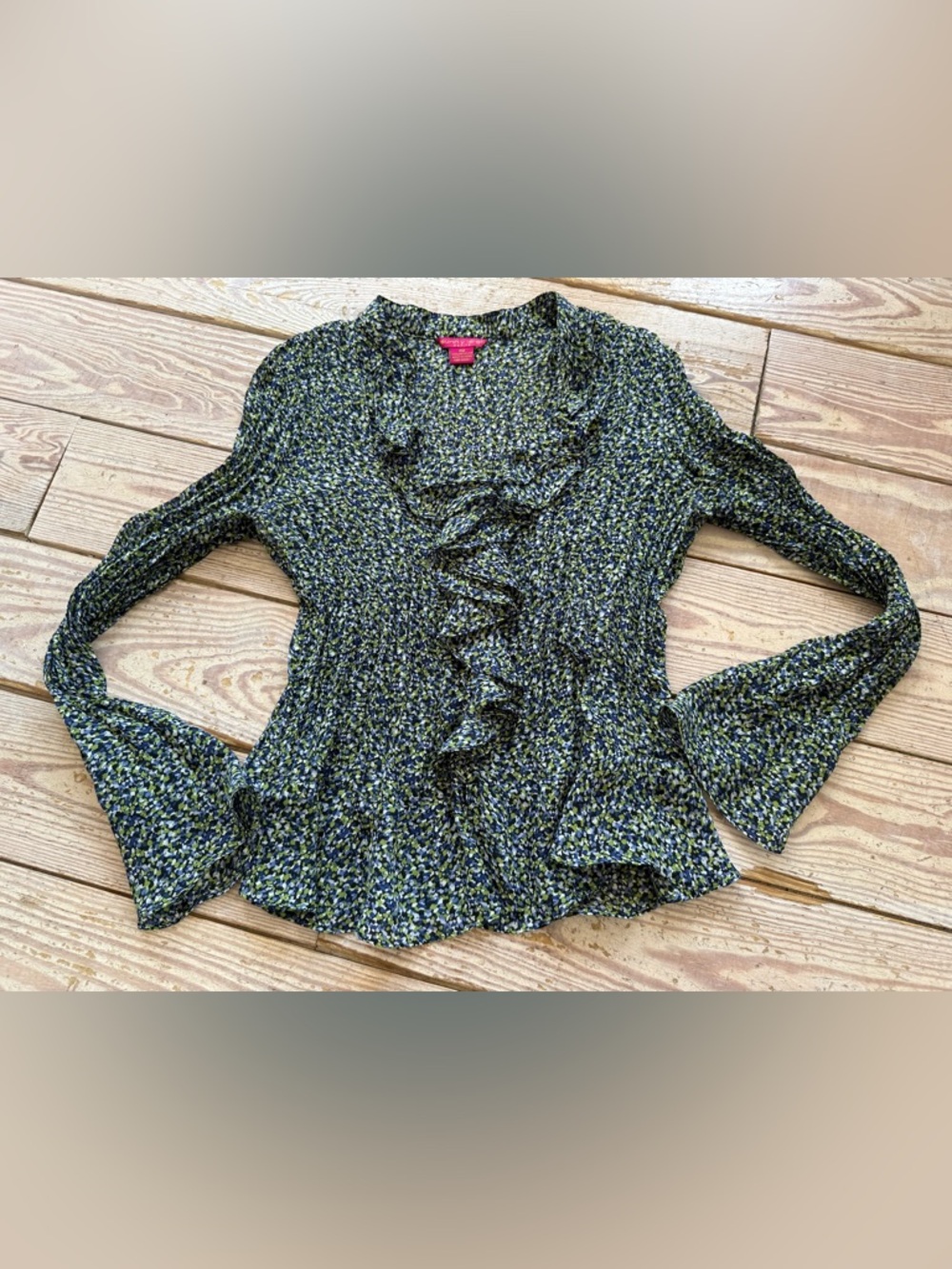 Y2K Sunny Leigh brand ruffle blouse size m petite